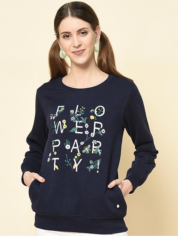 round neck printed sweatshirt - 18396212 - Zoom Image - 0