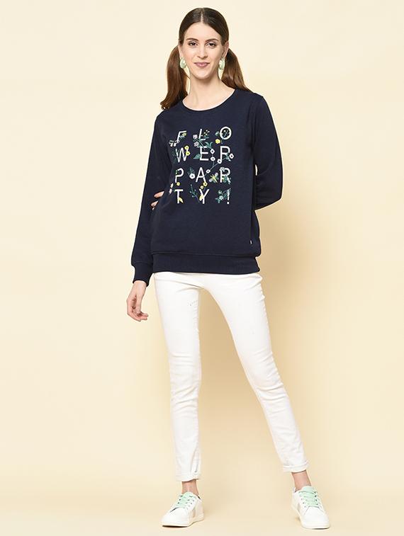 round neck printed sweatshirt - 18396212 - Standard Image - 3