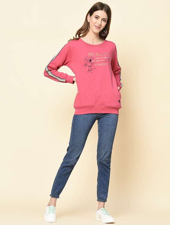 round neck printed sweatshirt - 18396214 -  Standard Image - 3