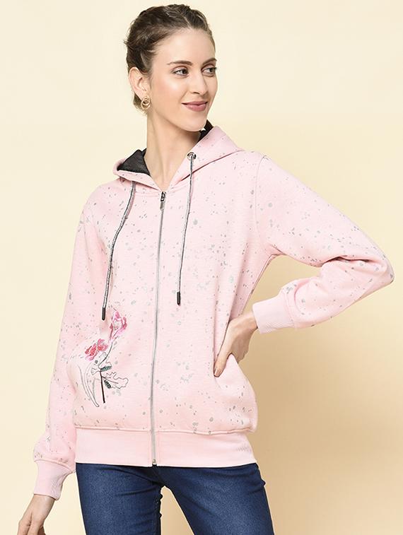 hooded neck printed sweatshirt - 18396219 - Zoom Image - 0