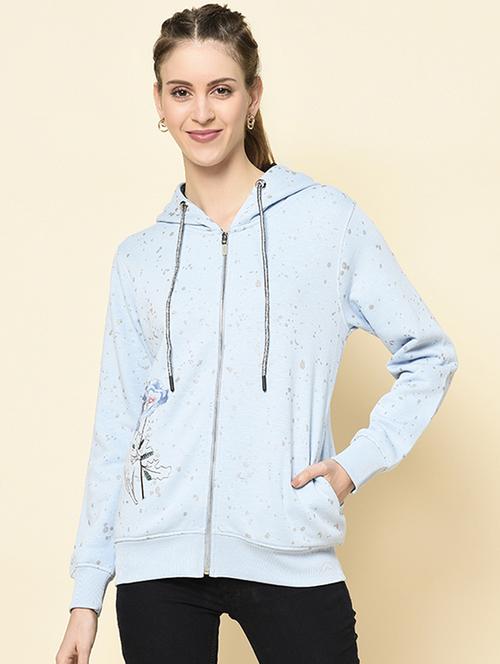 hooded neck printed sweatshirt - 18396220 -  Standard Image - 0