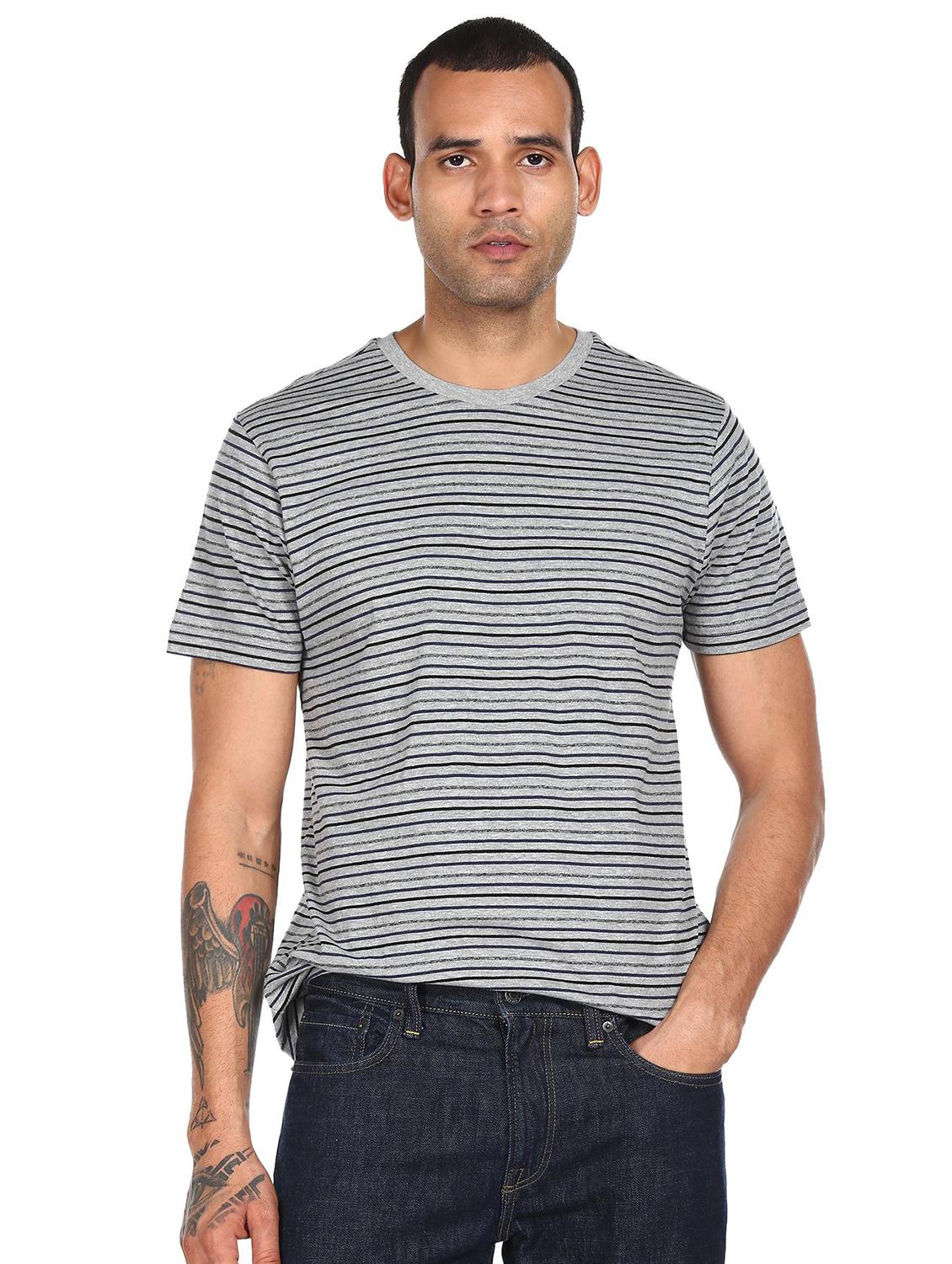 grey striped t-shirt - 18396330 -  Zoom Image - 0