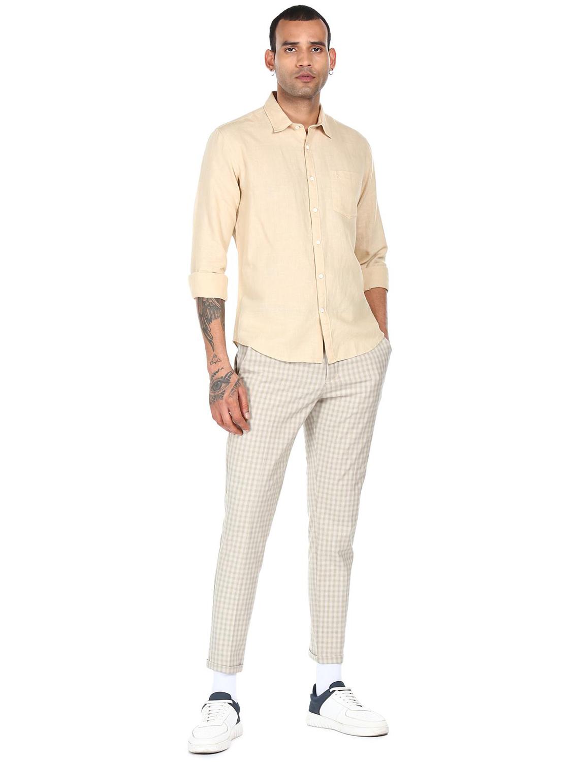 mens solid casual shirt - 18396363 - Standard Image - 3