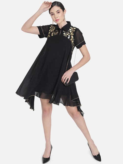 women's asymmetric foil print dress - 18396440 -  Standard Image - 0