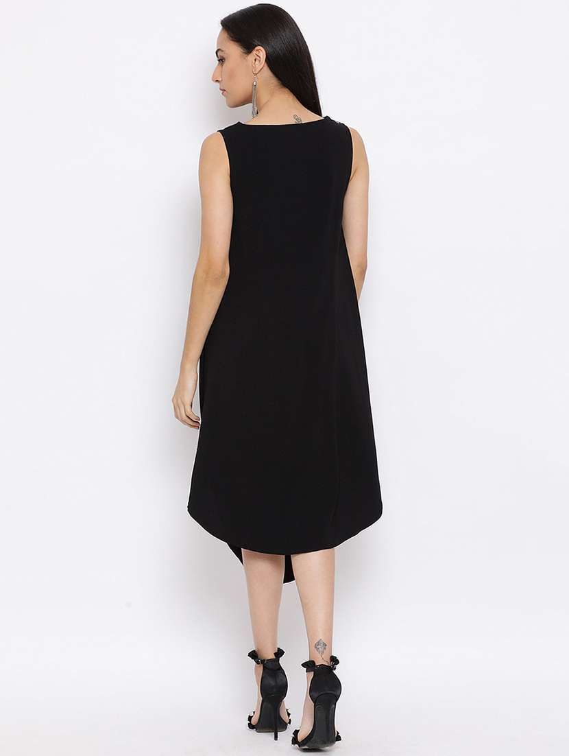 women's asymmetric solid dress - 18396449 -  Standard Image - 3