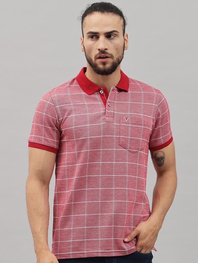 red checkered polo t-shirt - 18396815 - Zoom Image - 0