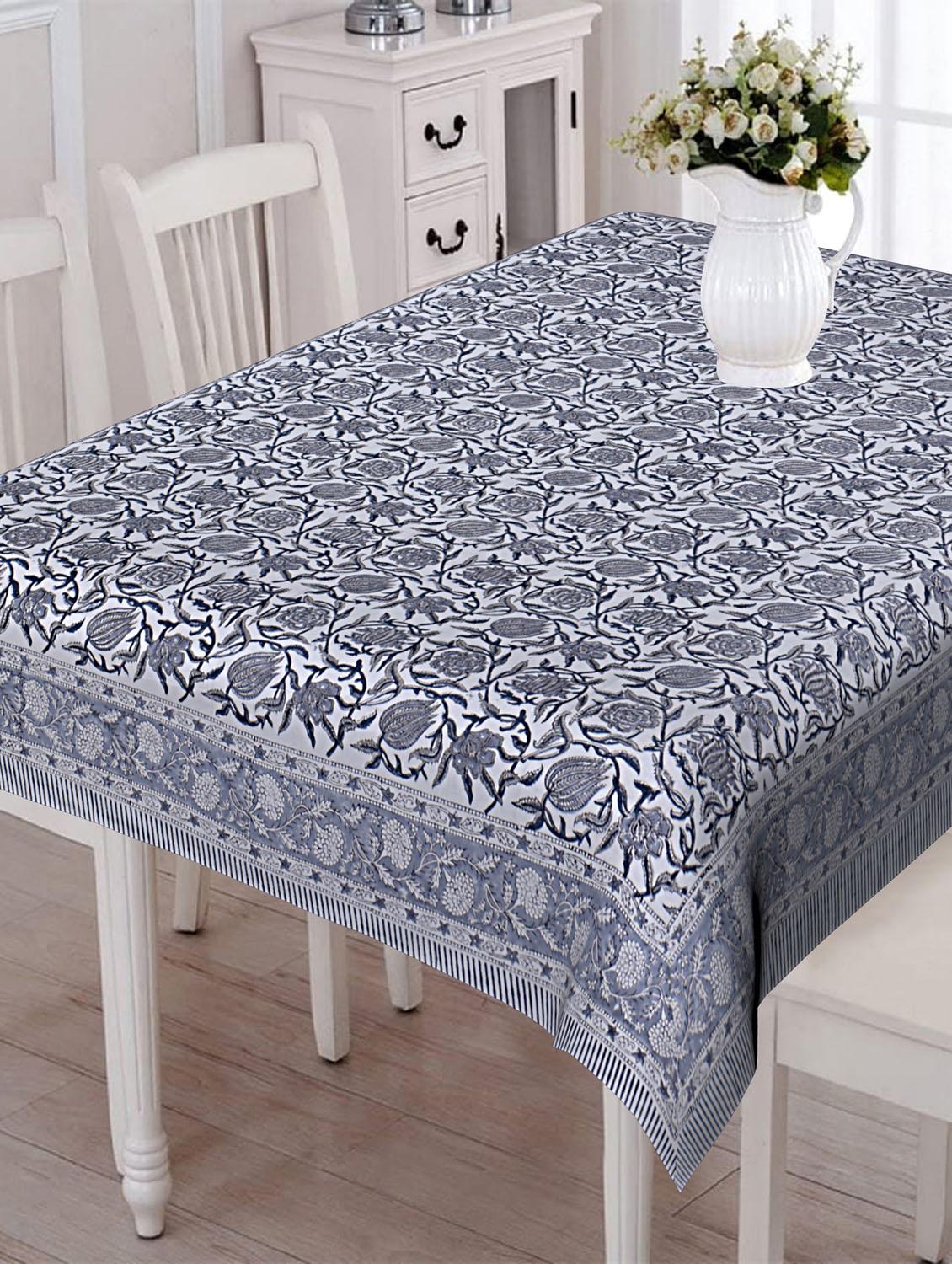 texstylehome thick cotton 6 seater block print table cloth