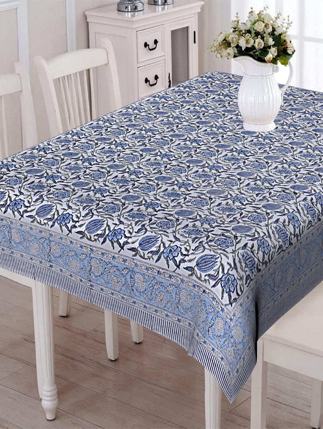 texstylehome thick cotton 8 seater block print table cloth