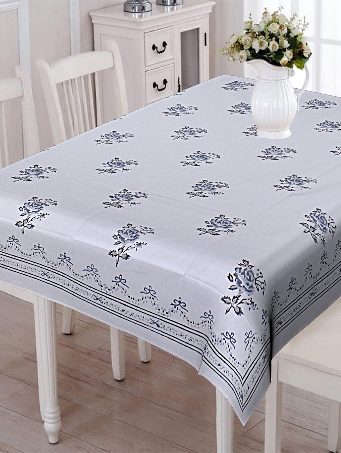 texstylehome thick cotton 8 seater block print table cloth