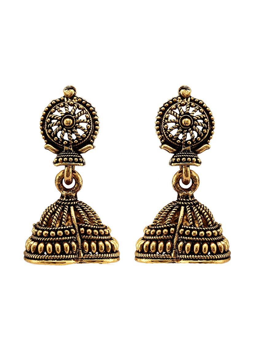 antique finish jhumki earring  - 18397407 -  Zoom Image - 0