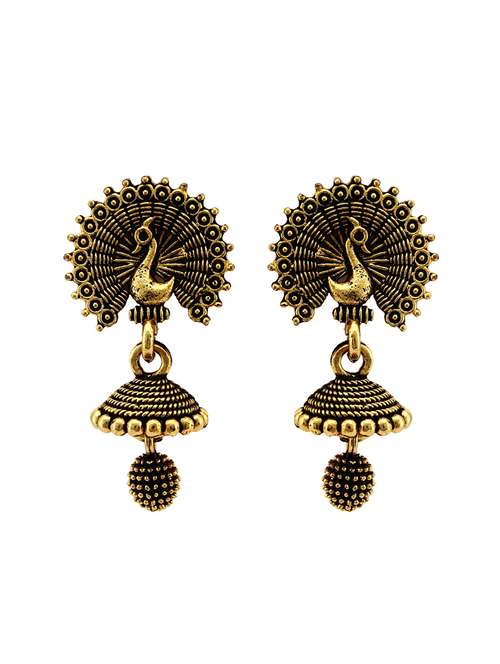 antique finish jhumki earring  - 18397410 -  Standard Image - 0