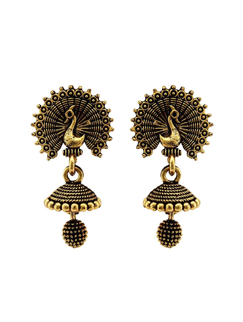 antique finish jhumki earring  - 18397410 -  Zoom Image - 0