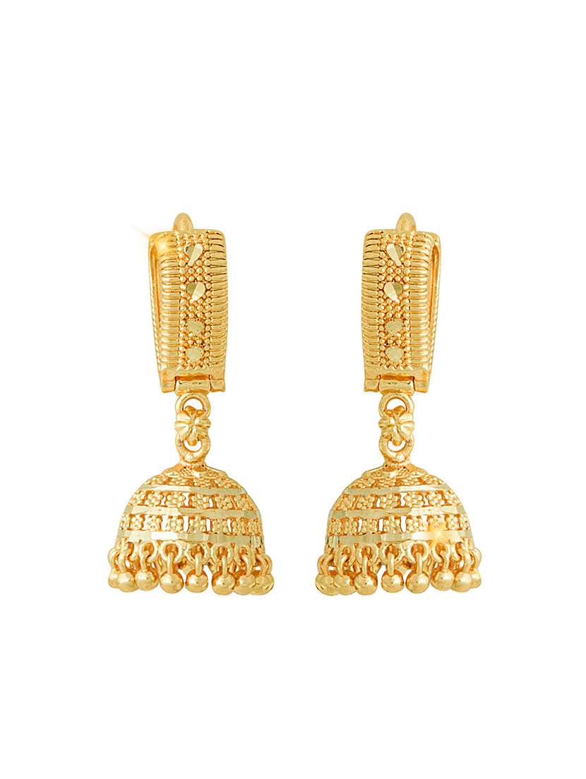 gold brass jhumka earring