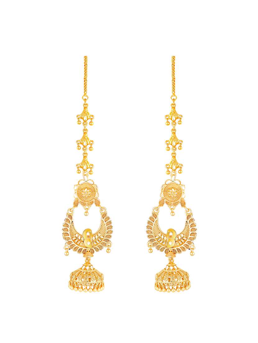 gold brass jhumka earring