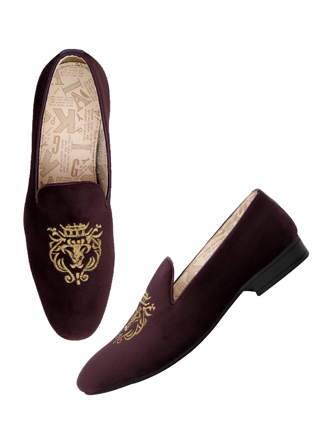 brown synthetic office wear loafers - 18398012 - Standard Image - 3