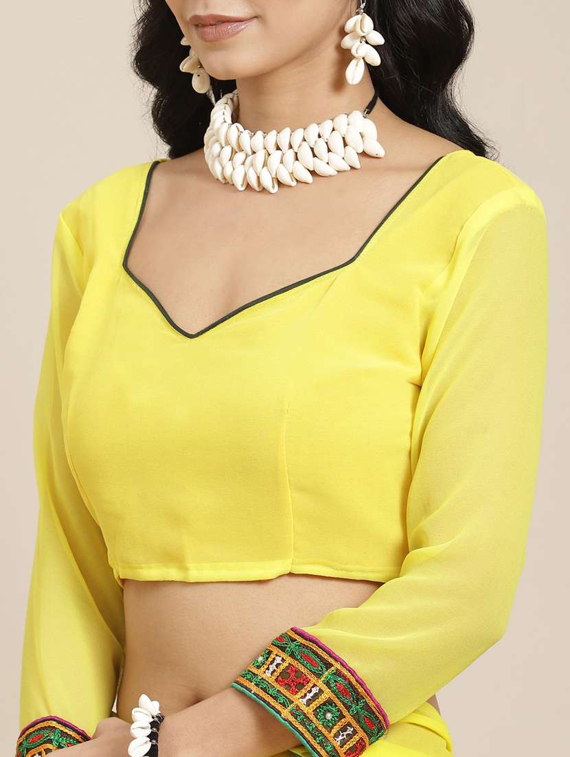 women's embroidered saree with blouse - 18398067 -  Standard Image - 3