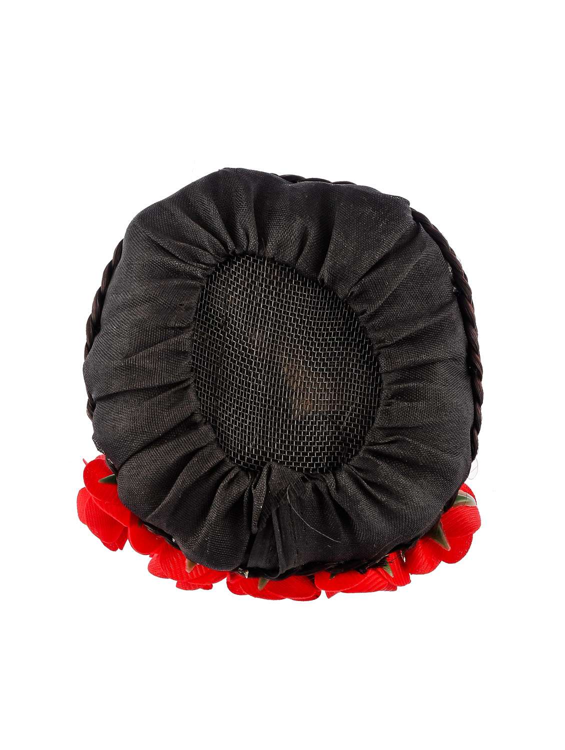  black & red beaded traditional wedding hair bun - 18398398 -  Standard Image - 3