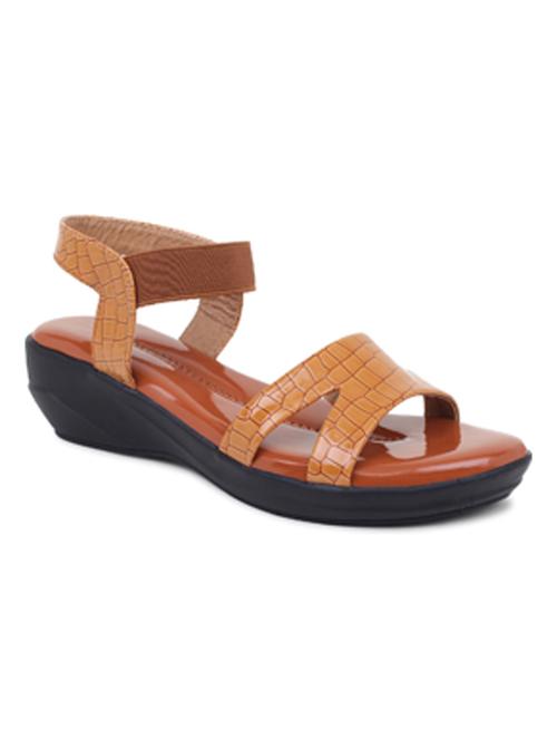 tan  back strap  wedge - 18398471 -  Standard Image - 0