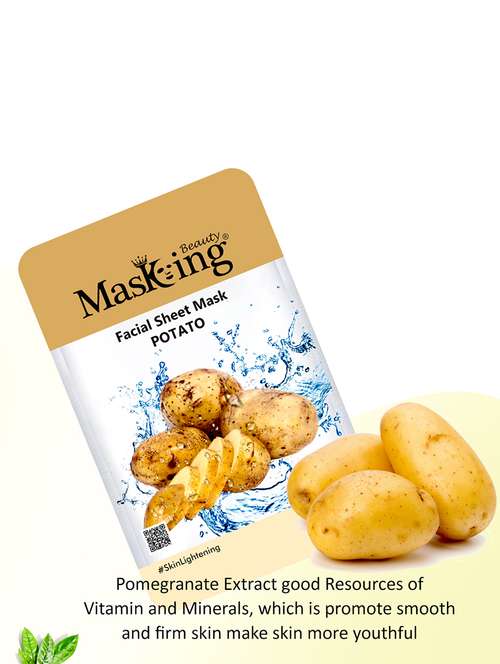 masking beauty bamboo facial sheet mask of potato, orange, lemon & grapefruit pack of 2 (40 g) - 18398637 -  Standard Image - 0