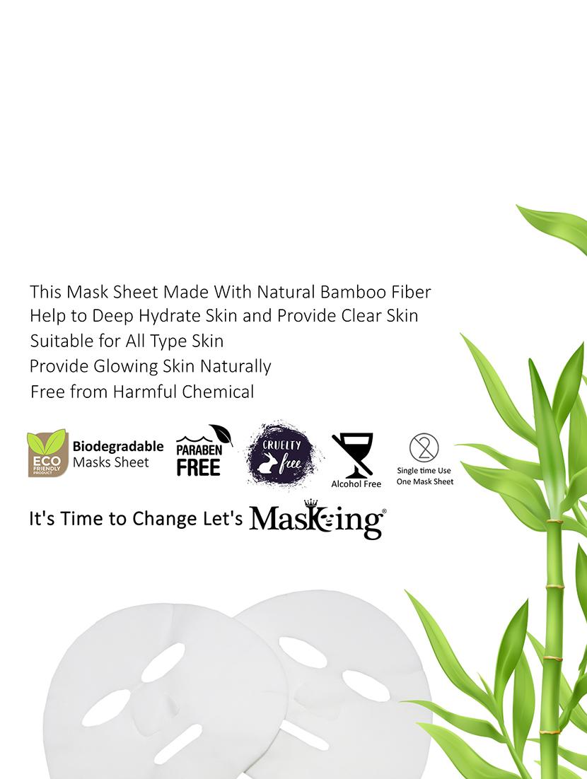 masking beauty bamboo facial sheet mask of litchi, tea tree & matcha tea combo pack of 2 (40 g) - 18398643 - Standard Image - 3