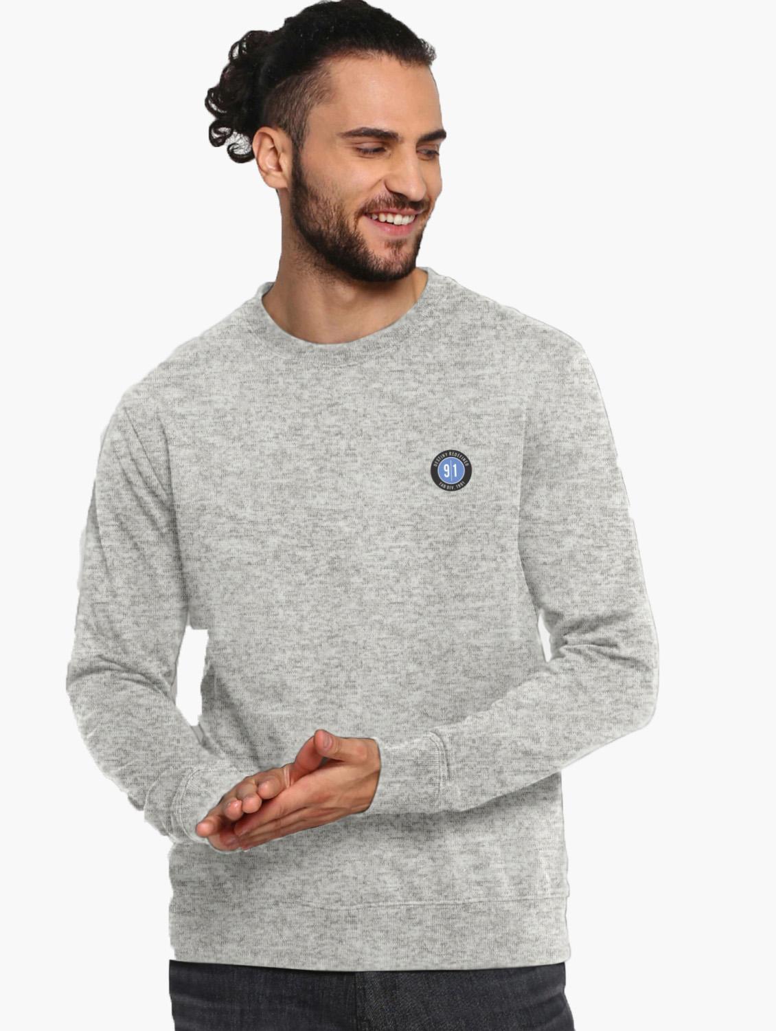 grey chest print sweatshirt - 18399069 - Zoom Image - 0