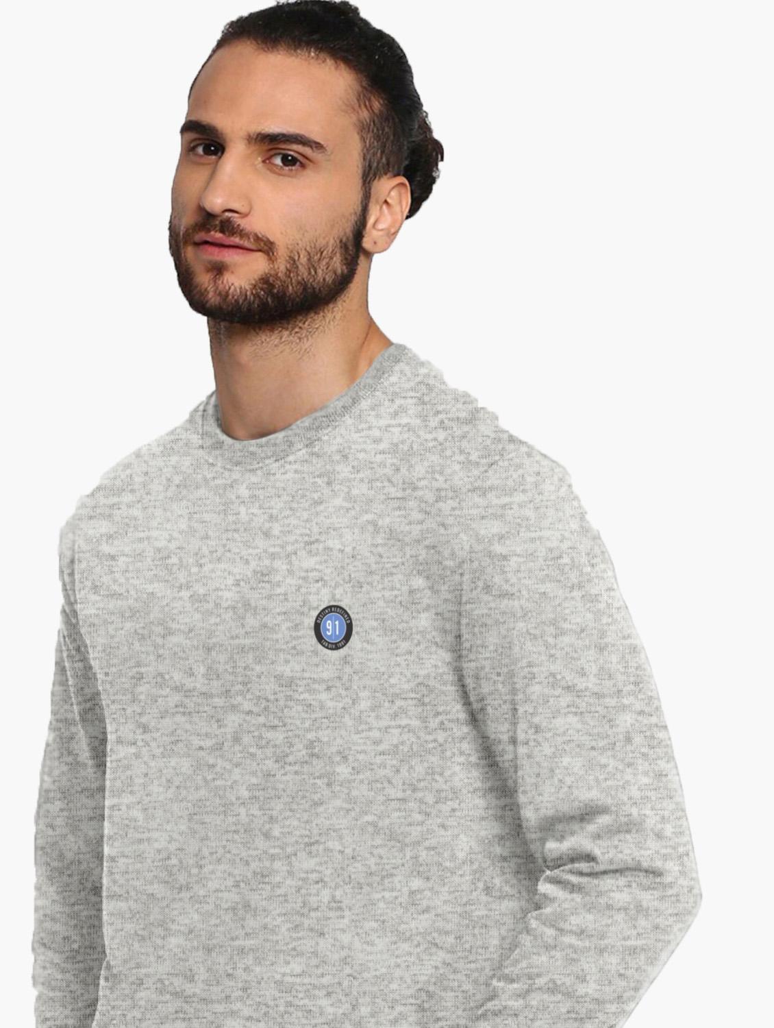 grey chest print sweatshirt - 18399069 - Standard Image - 3