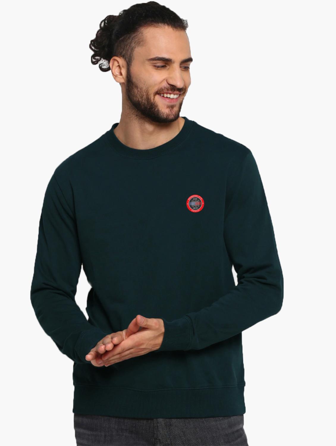 teal chest print sweatshirt - 18399073 - Zoom Image - 0