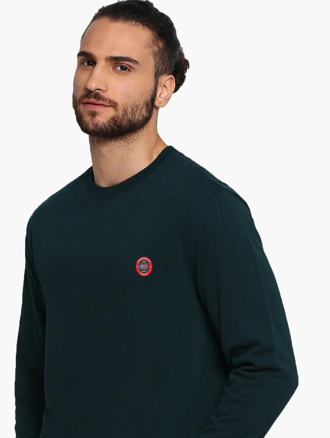 teal chest print sweatshirt - 18399073 - Standard Image - 3