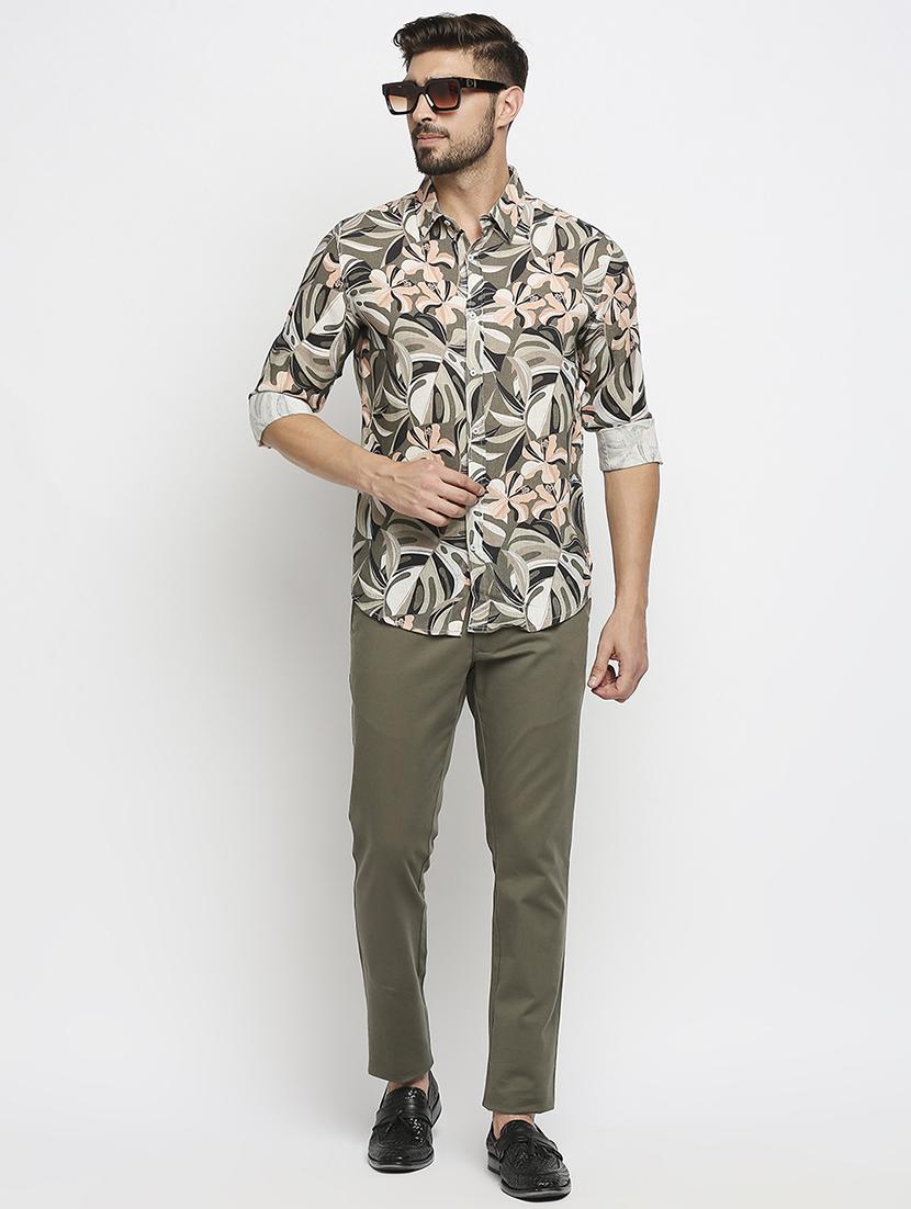 grey printed casual shirt - 18399666 - Standard Image - 3