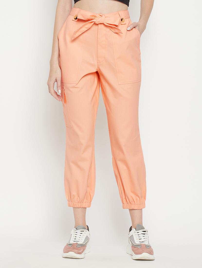 tie front solid cropped trouser - 18399733 - Zoom Image - 0