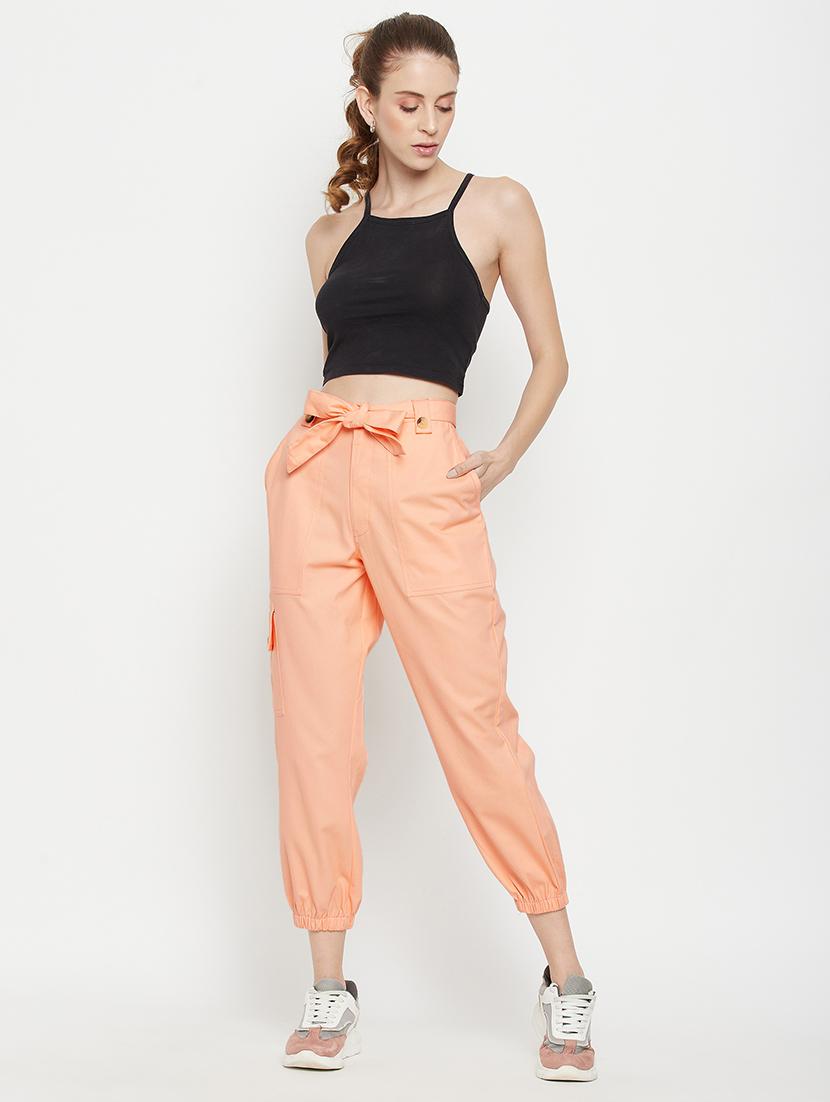 tie front solid cropped trouser - 18399733 - Standard Image - 3