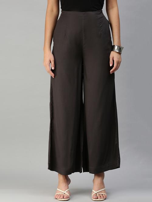 mid rise solid palazzo - 18400070 - Standard Image - 0
