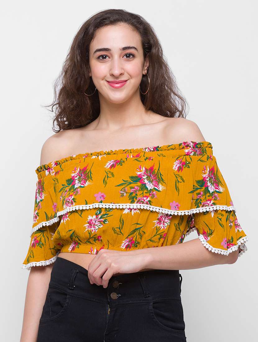 women's crop off shoulder top