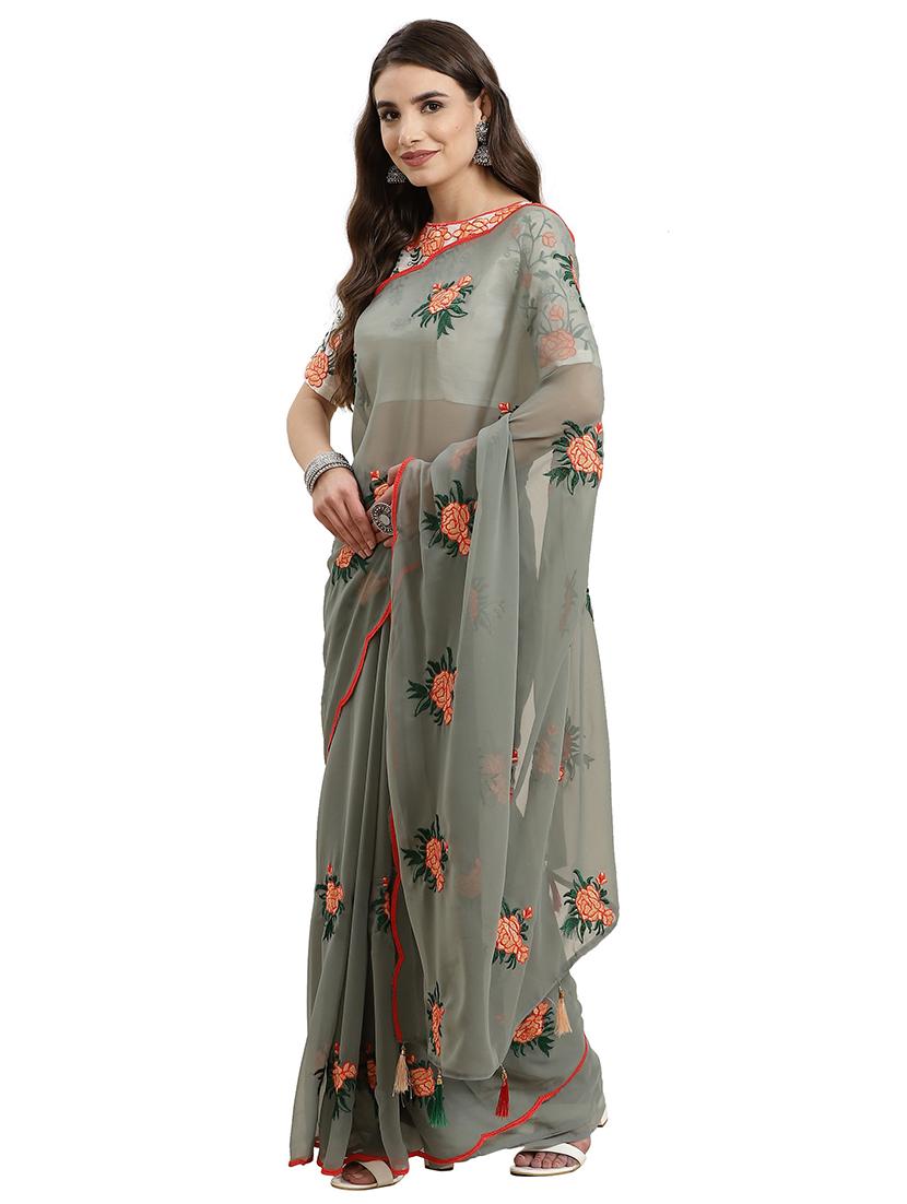 women's embroidered saree - 18400932 -  Zoom Image - 0