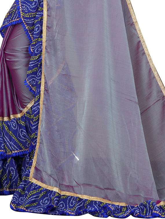 women's bordered grey colored saree with blouse - 18400996 - Standard Image - 3