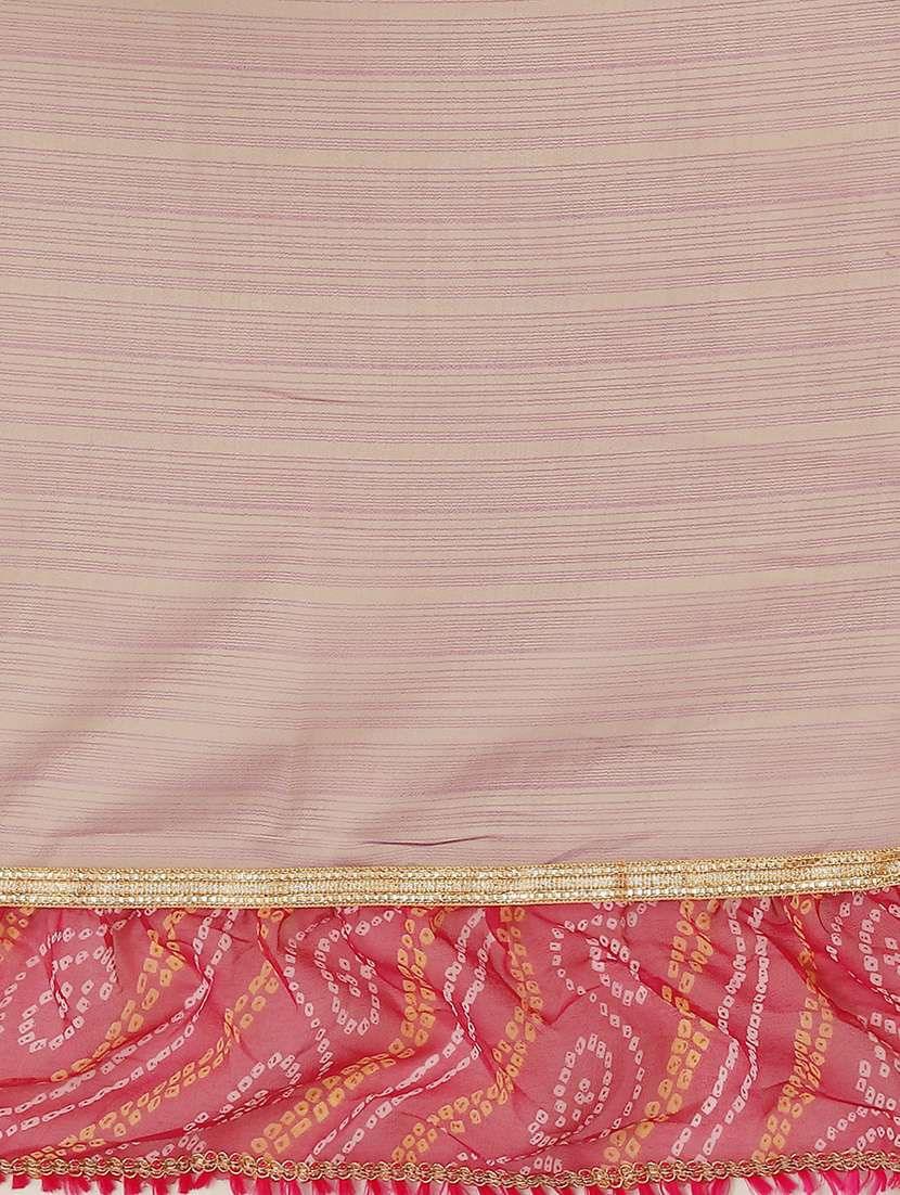 pink chiffon printed saree with blouse - 18400999 - Standard Image - 3