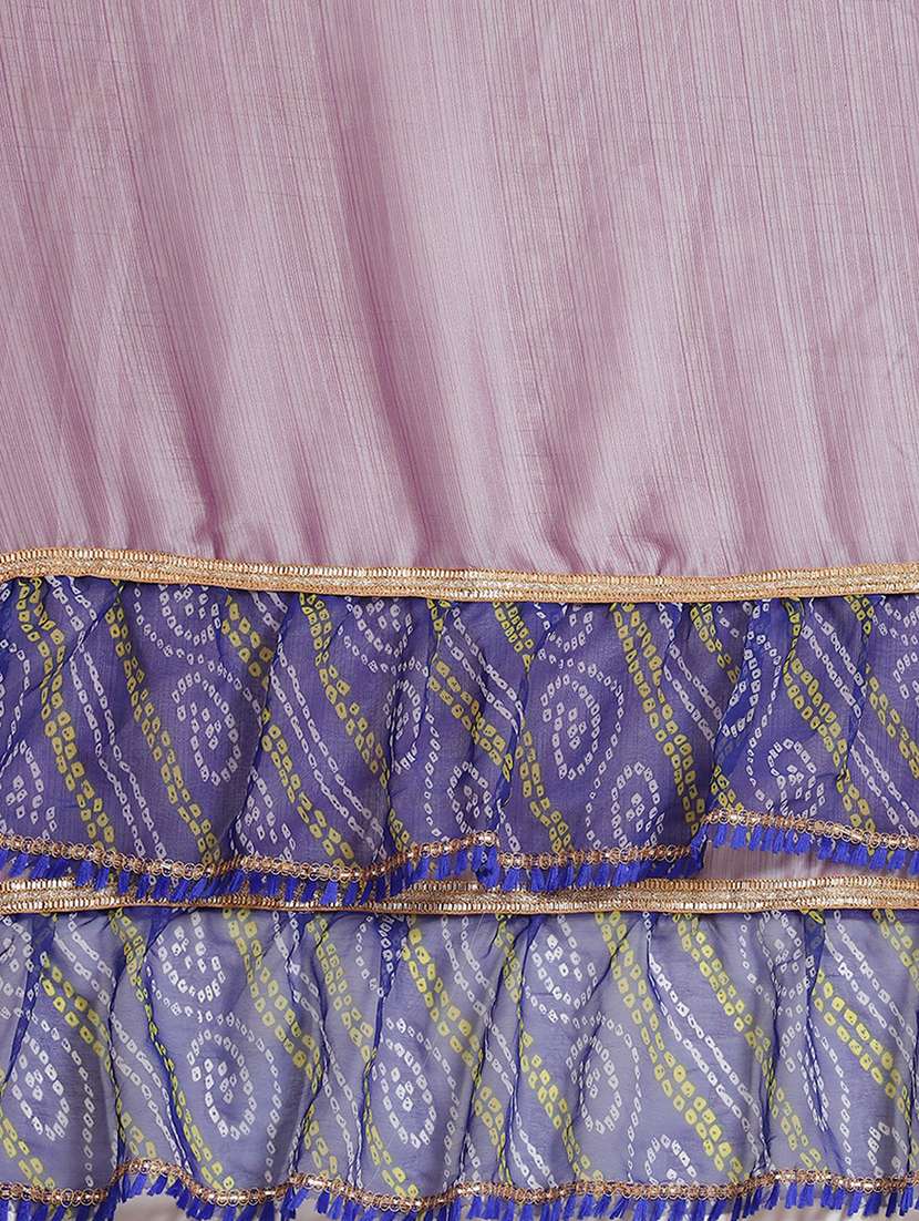 women's bordered lavender colored saree with blouse - 18401000 - Standard Image - 3