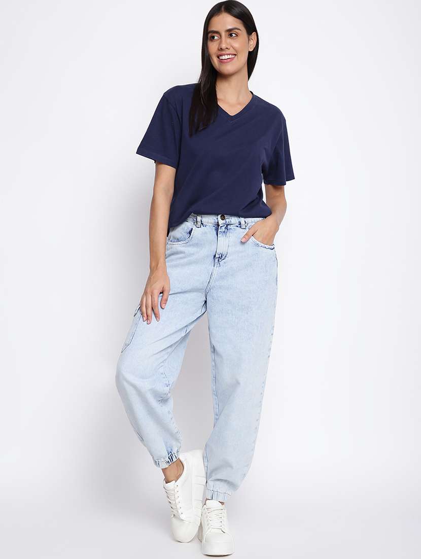 women's plain cargo jeans - 18401020 -  Standard Image - 3