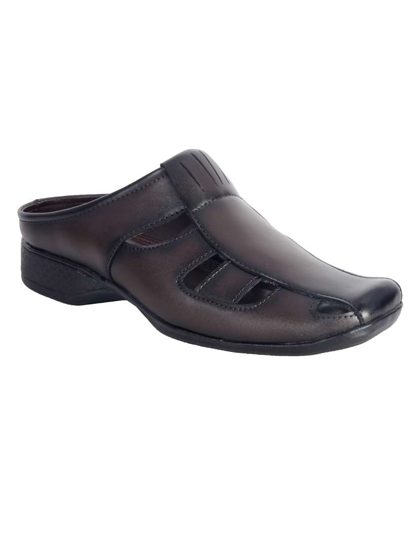 brown slip on  mule