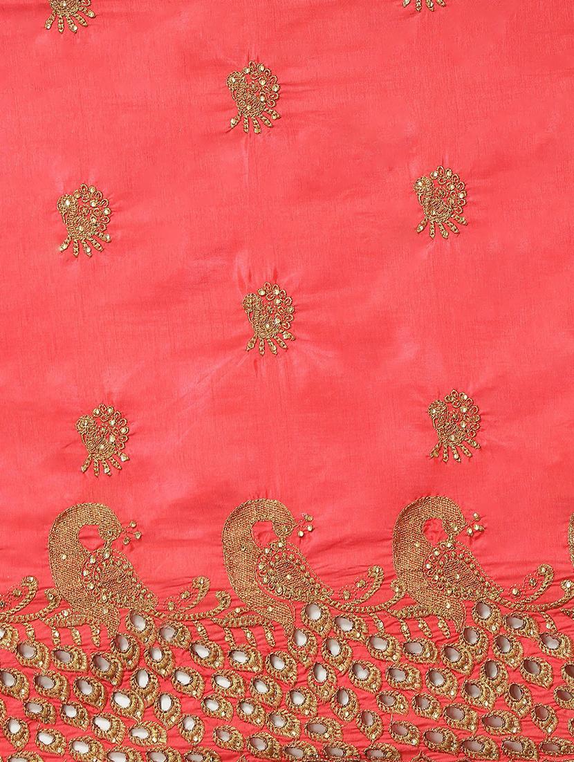 turquoise silk half and half saree with blouse - 18401237 - Standard Image - 3