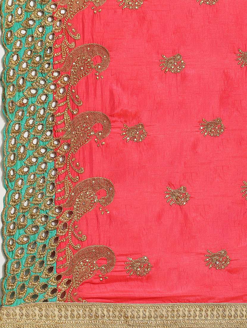 pink silk half and half saree with blouse - 18401241 -  Standard Image - 3