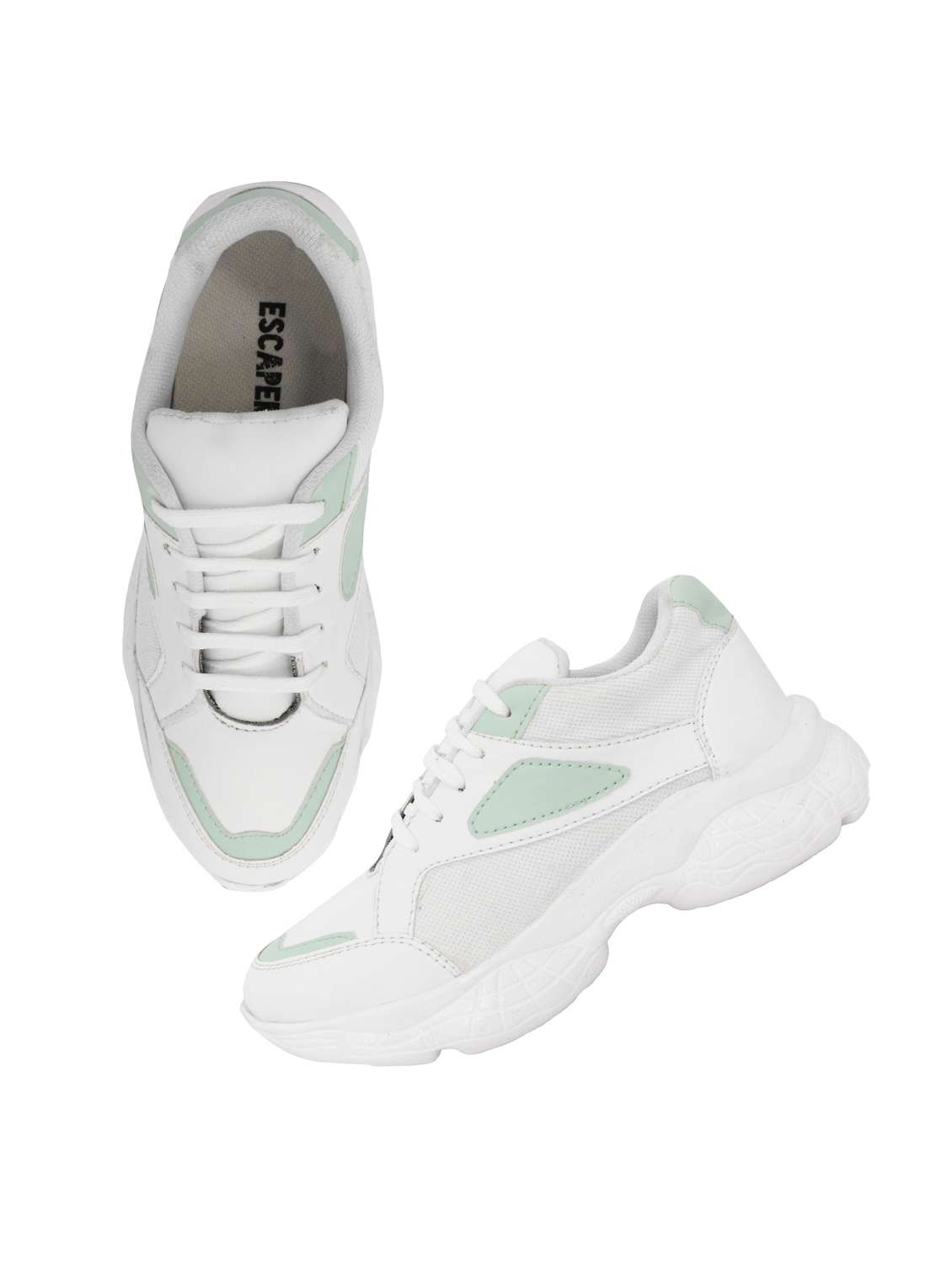 green mesh laceup sports shoes - 18401385 -  Standard Image - 3