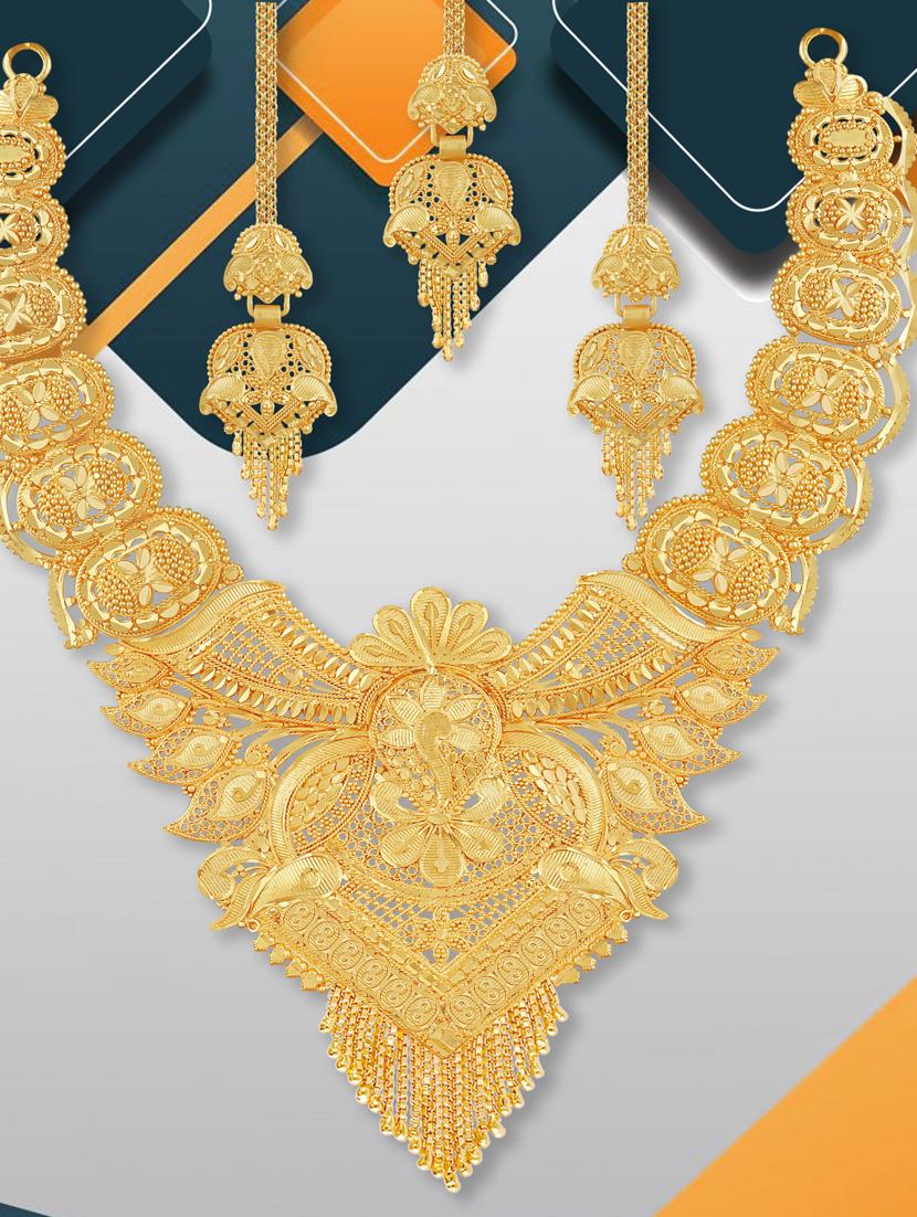 gold plated necklaces and earring - 18401500 - Standard Image - 3