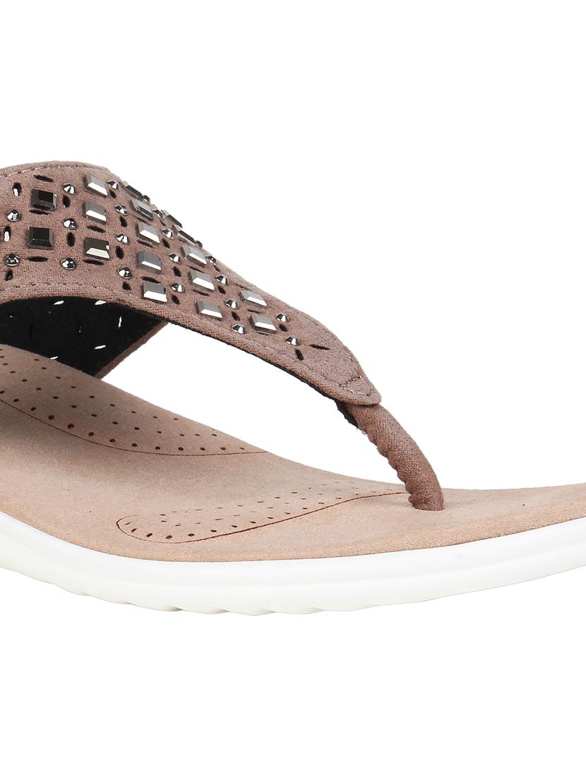 turquoise synthetic open thong sandals - 18402134 - Standard Image - 3