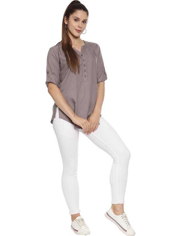 women's straight notch neck top - 18402169 -  Standard Image - 3