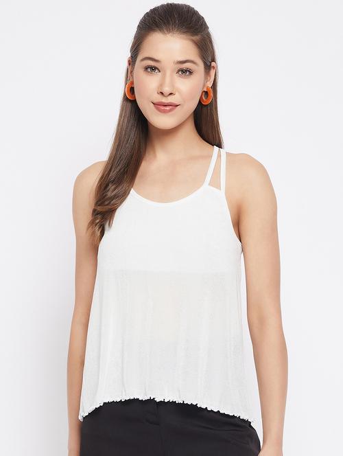 cami neck solid top - 18402531 - Standard Image - 0