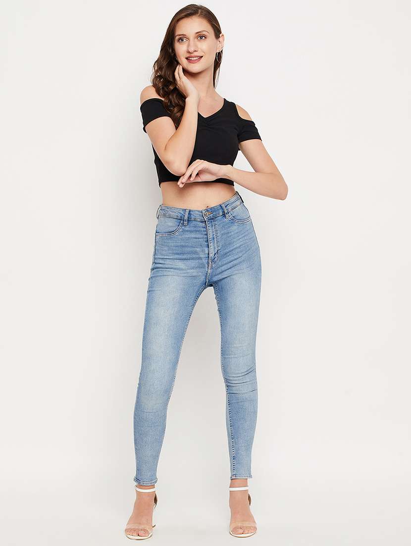 women's crop v neck top - 18402543 -  Standard Image - 3