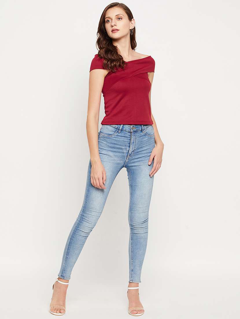 women's crop off shoulder top - 18402552 -  Standard Image - 3