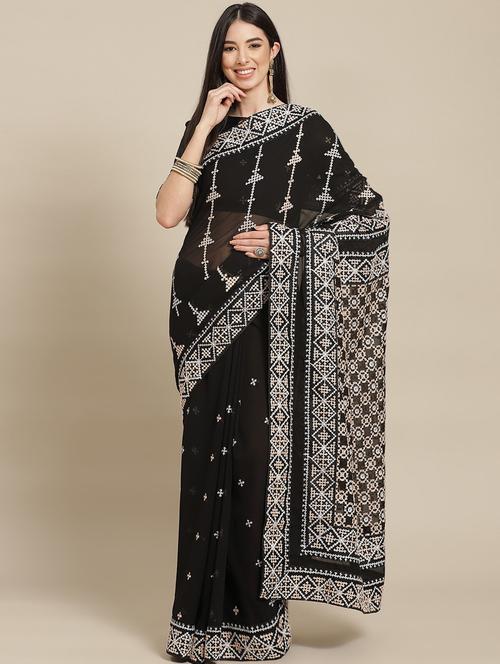 women's embroidered saree with blouse - 18402570 -  Standard Image - 0