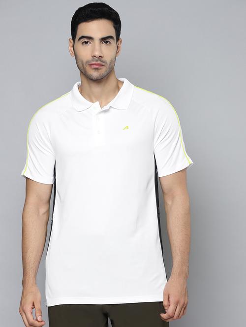 white color-blocked polo t-shirt - 18402931 -  Standard Image - 0